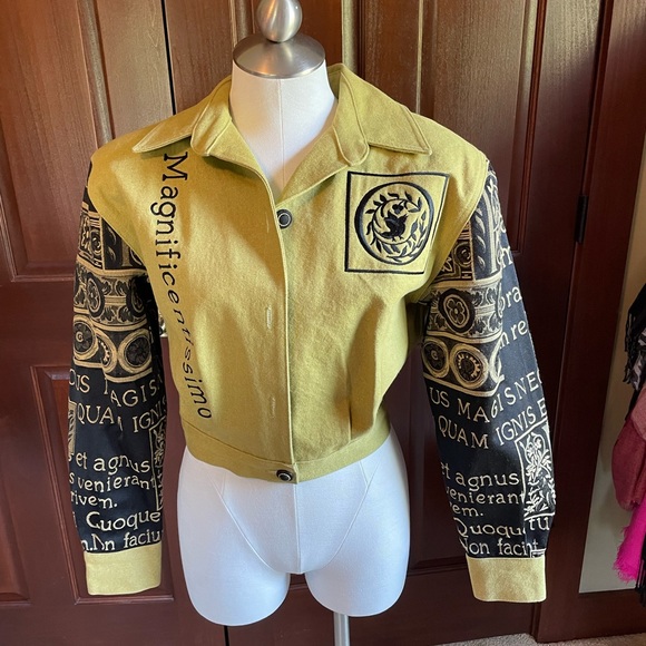 Embroidered moto jacket. Size S. By Lorraine Wardy. - Picture 1 of 5
